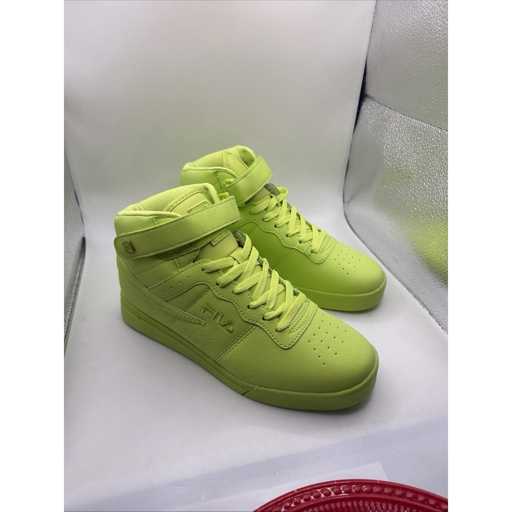Fila Vulc 13 Tonal Women's High Top Shoes‎ Size 9.5 Neon Green Strap Lace Up.